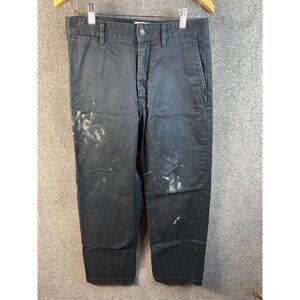 Wood Wood Mens Stefan Classic Trousers Pants Sz 30 Cotton Paint Splatter Navy